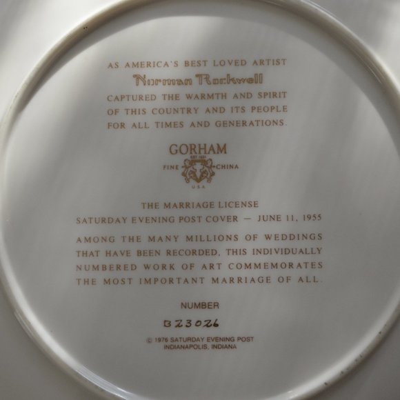 Vintage Norman Rockwell collection plate Gorham Fine China - Picture 5 of 5